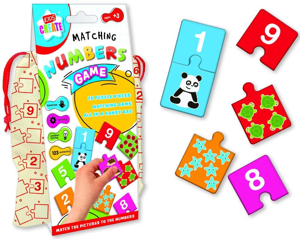 Children's Fun and Educational Matching Numbers Game in Handy Bag