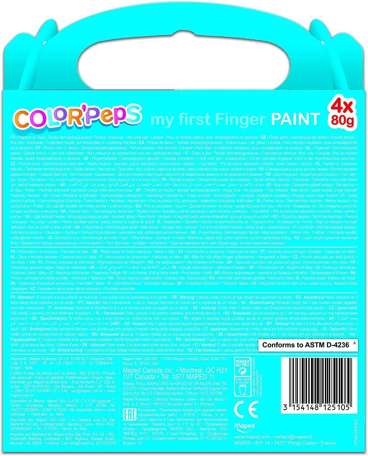 Maped Colour'Peps My First Finger Paint Pots x 4