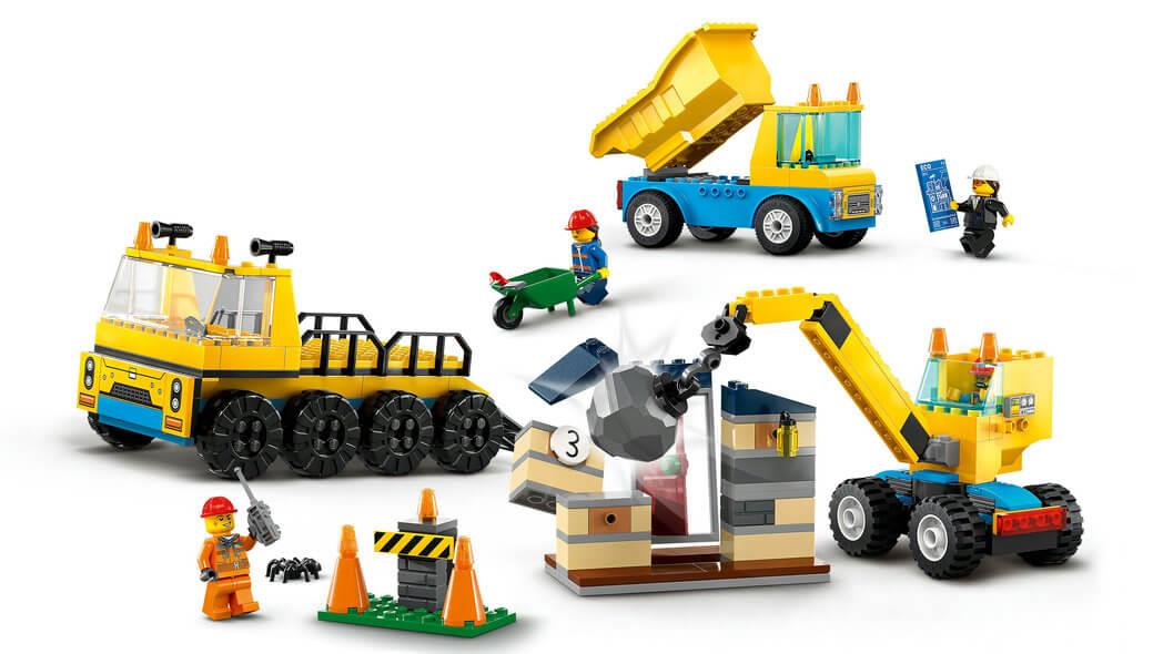 Lego City 60391 Construction Trucks and Wrecking Ball Crane