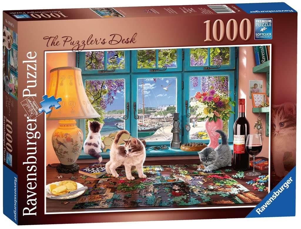 (Bashed) Ravensburger The Puzzler's Desk 1000 Piece Jigsaw Puzzle