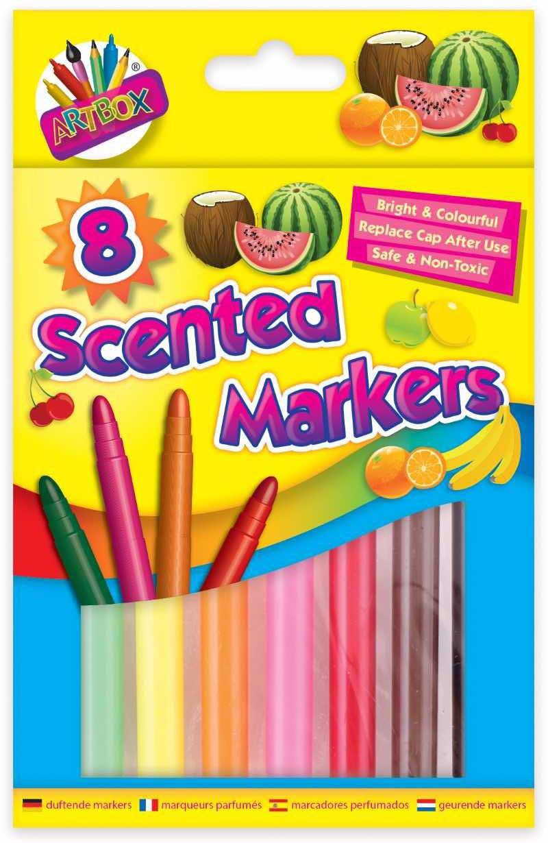 Children's Pack of 8 Assorted Fun Scented Coloured Markers