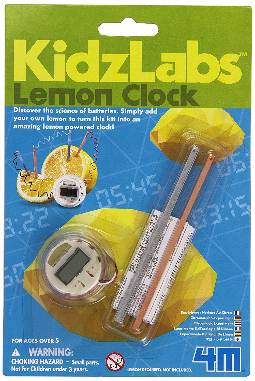 Great Gizmos 4M KidzLabs Lemon Clock - Discover the Science of Batteries