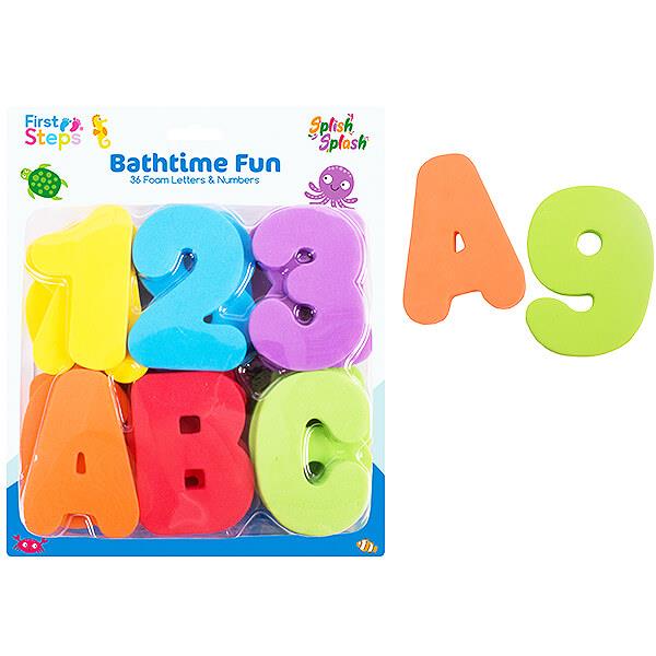 Children's Pack of 36 Foam Letters & Numbers for Bathtime Fun