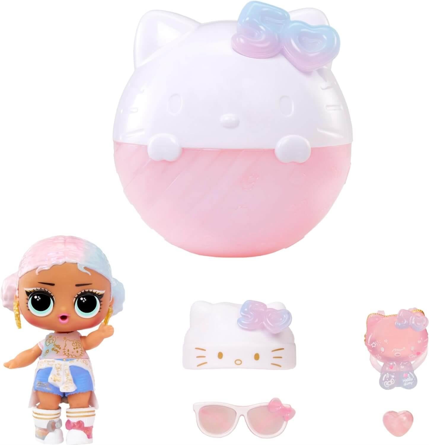 LOL Surprise Loves Hello Kitty Tots Crystal Cutie with 7 Surprises, Hello Kitty 50th Anniversary Theme