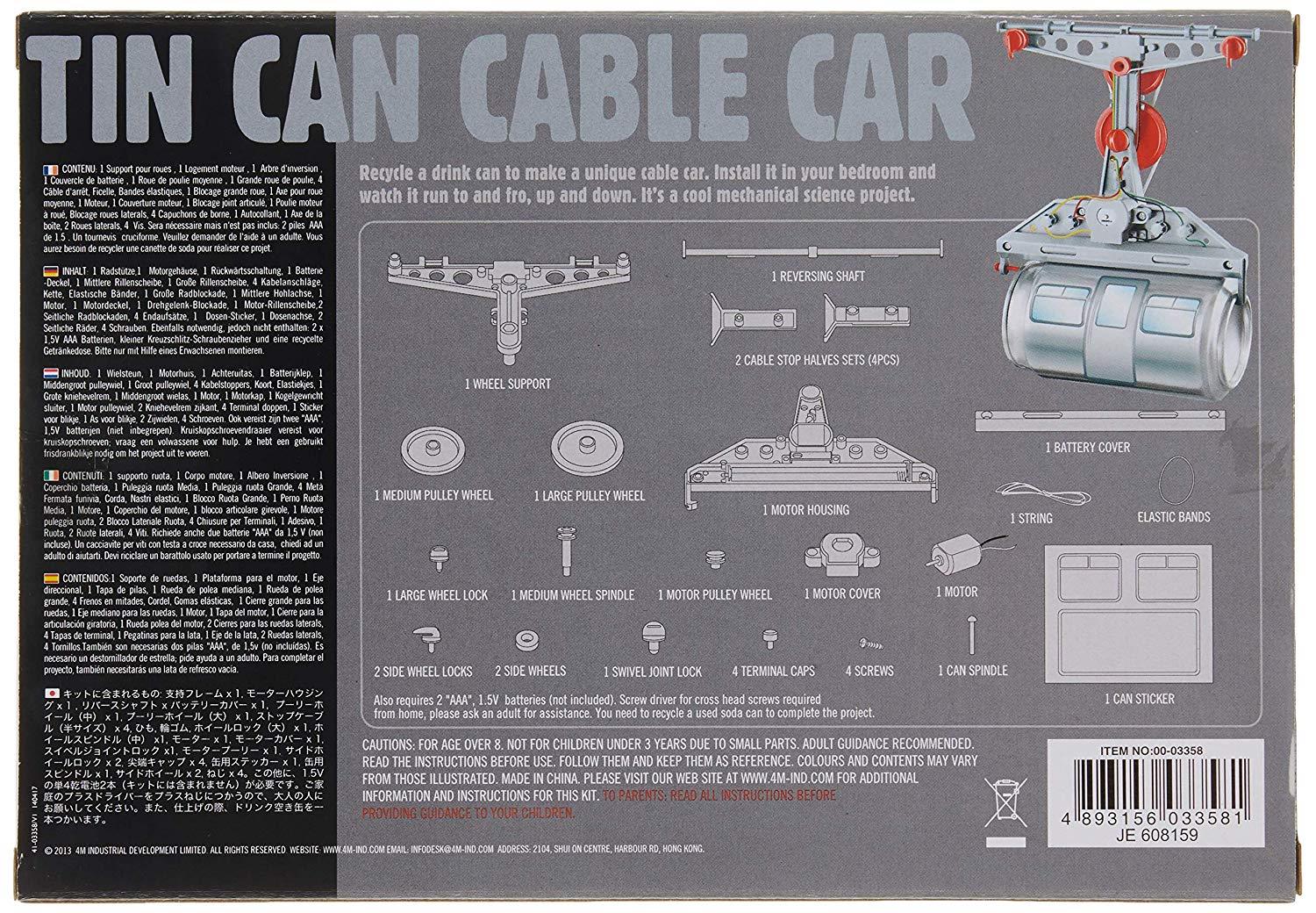 Great Gizmos 4M KidzRobotix Tin Can Cable Car