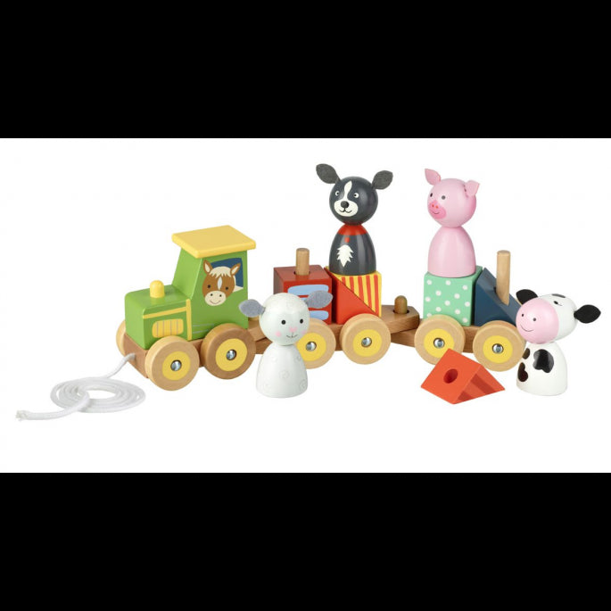 Orange Tree Toys Farm Animal Puzzle Train