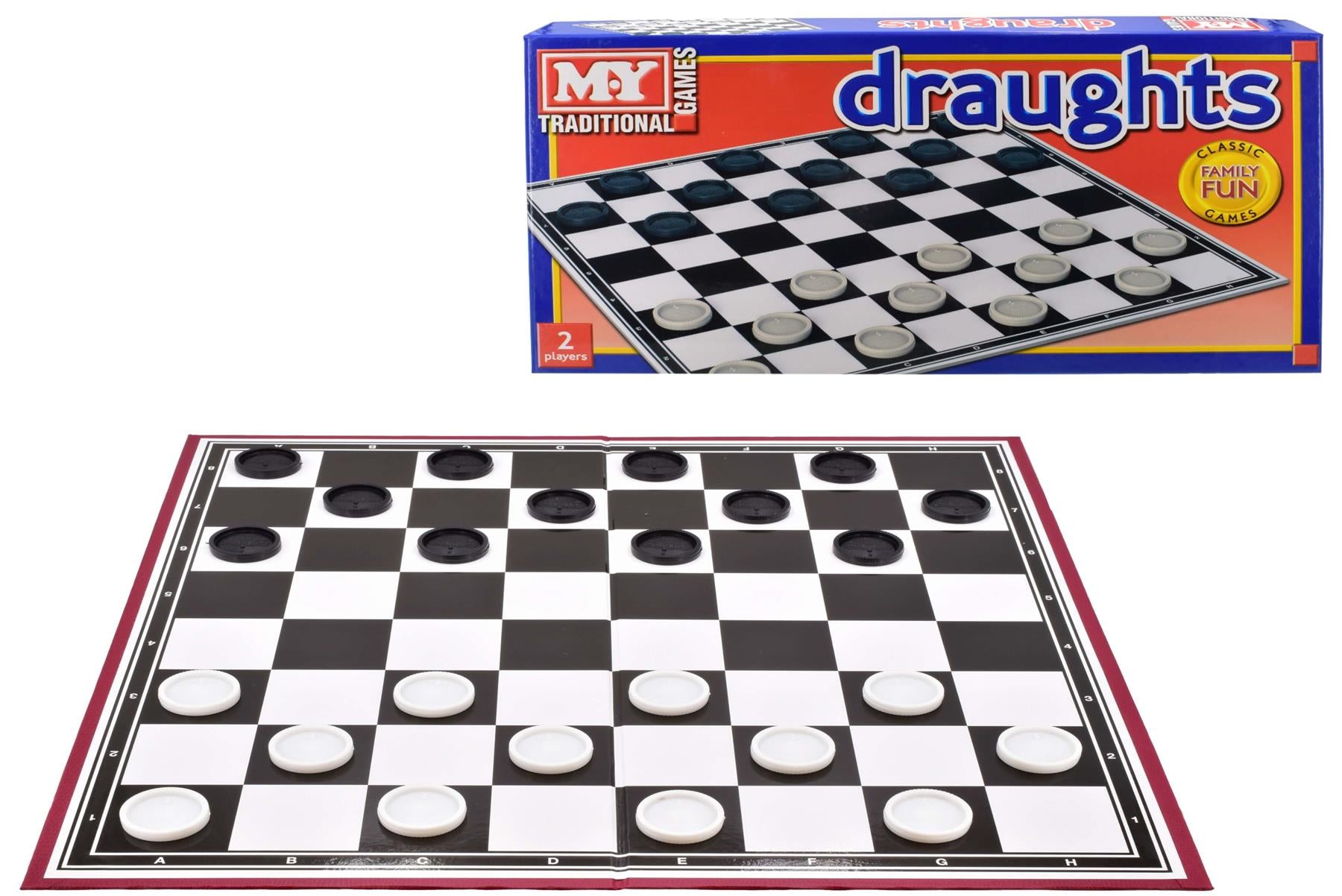 Traditional Draughts Classic Family Game For 2 Players
