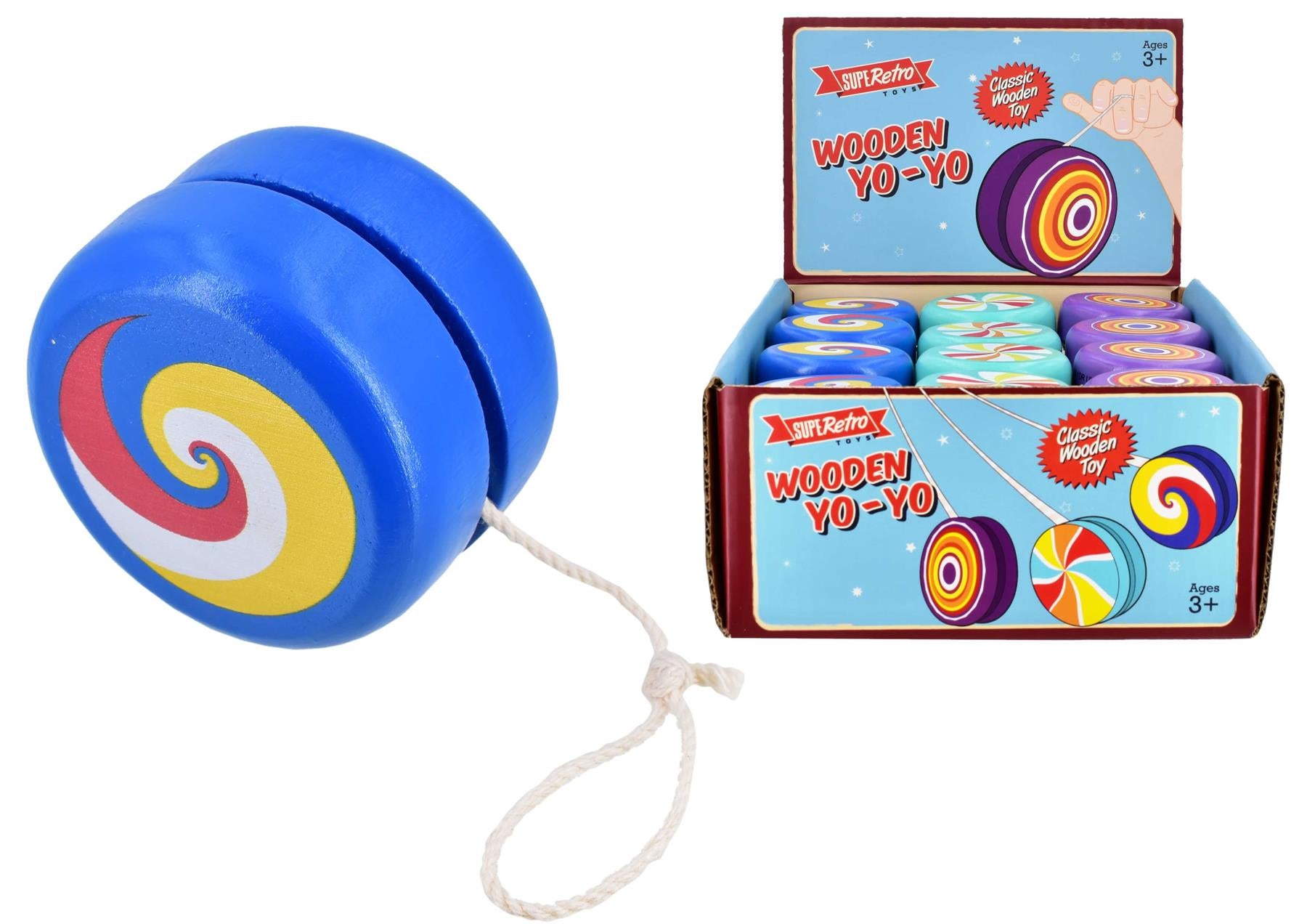 Colourful Patterned Retro Wooden Yoyo in Assorted Designs