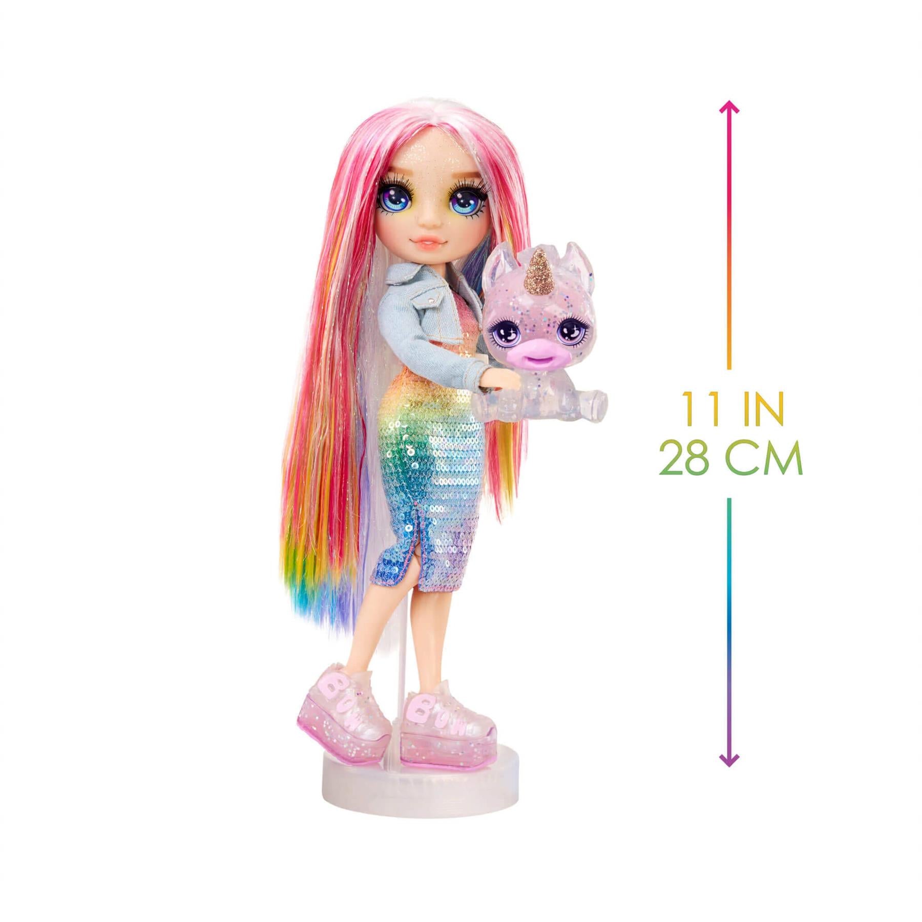 Rainbow High Amaya (Rainbow) with Slime Kit & Pet - Rainbow 11” Shimmer Doll with DIY Sparkle Slime
