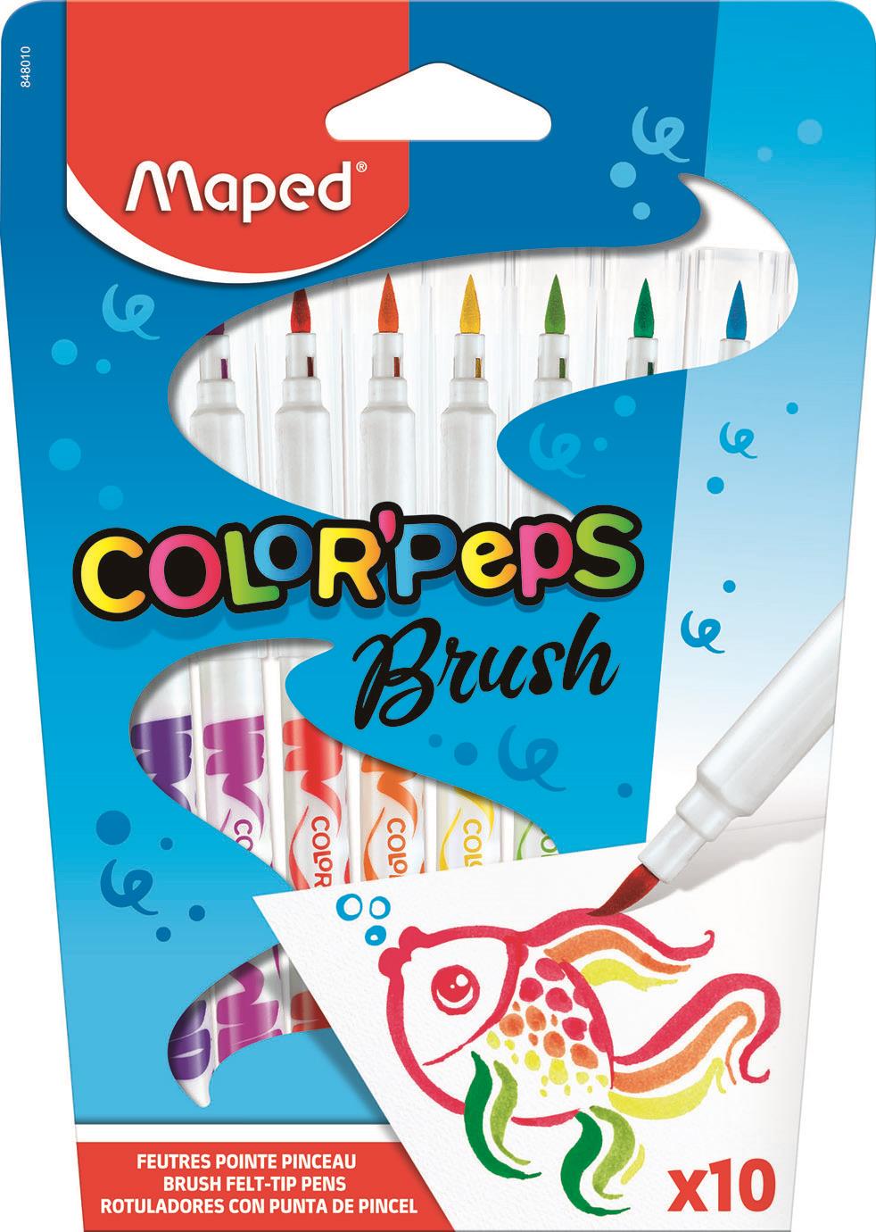 Maped Colour'Peps Brush Felt Pens x 10