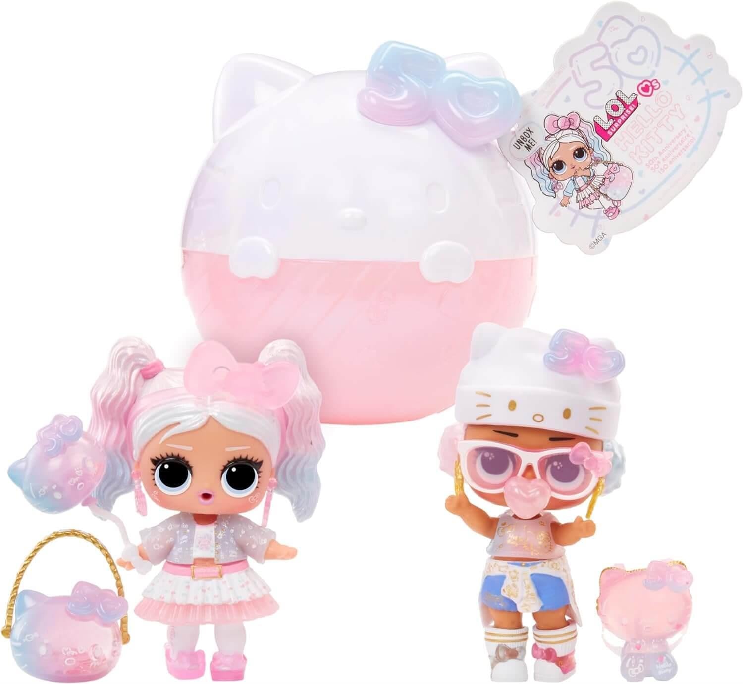 LOL Surprise Loves Hello Kitty Tots Crystal Cutie with 7 Surprises, Hello Kitty 50th Anniversary Theme
