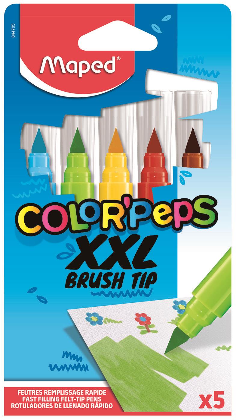 Maped Colour'Peps XXL Brush Tip Felt Pens x 5