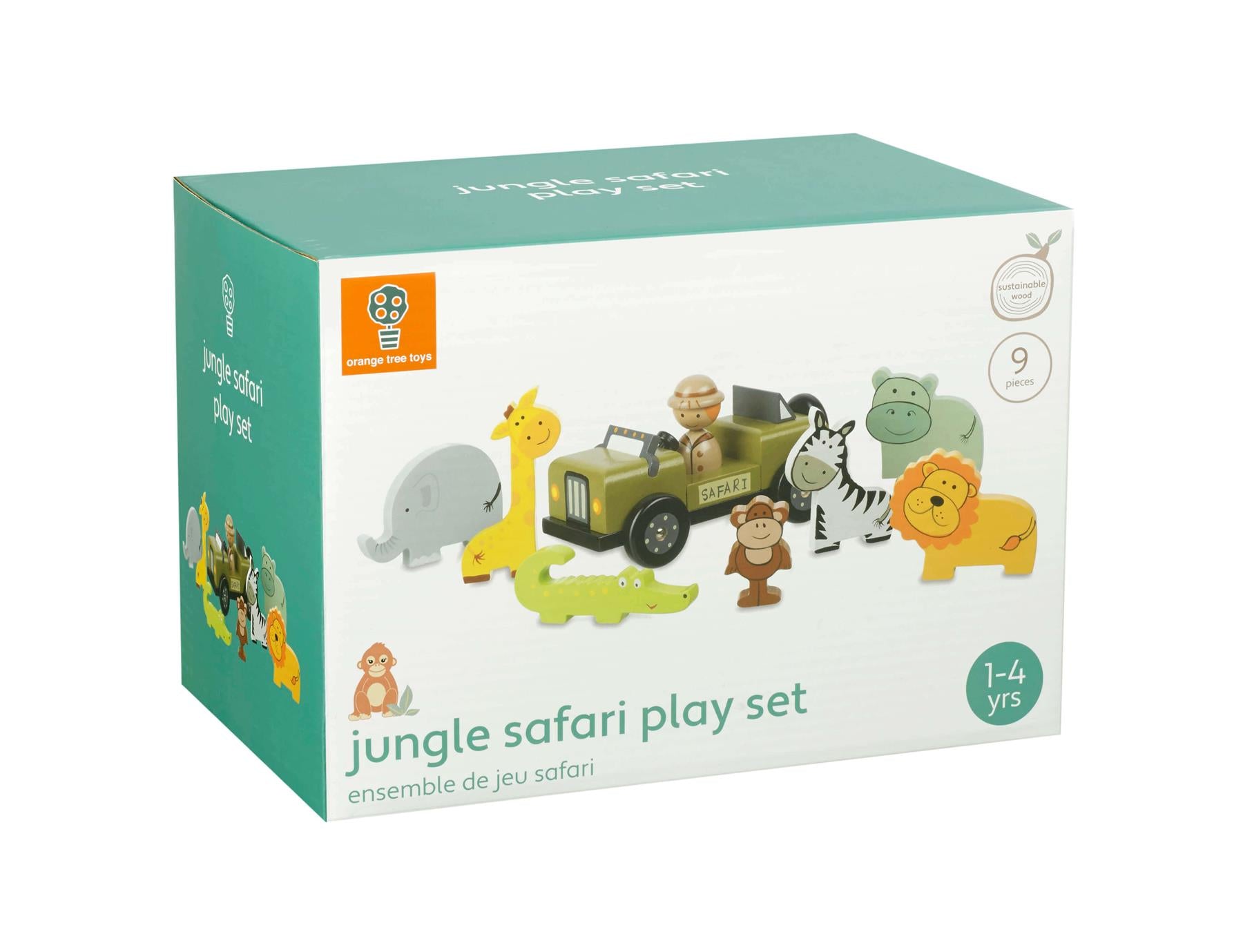 Orange Tree Toys Wooden Safari Play Set