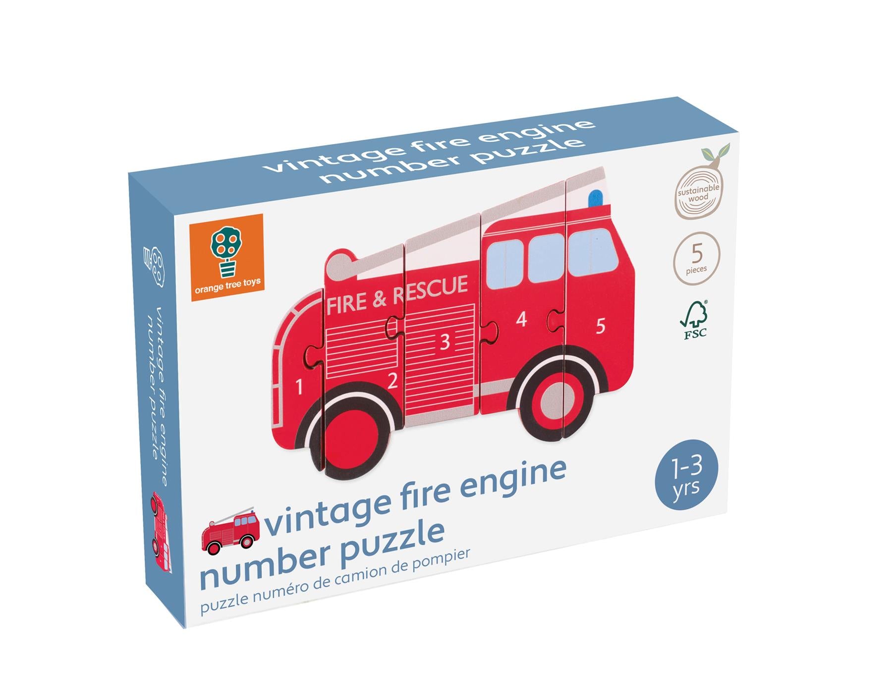 Orange Tree Toys Fire Engine Number Puzzle