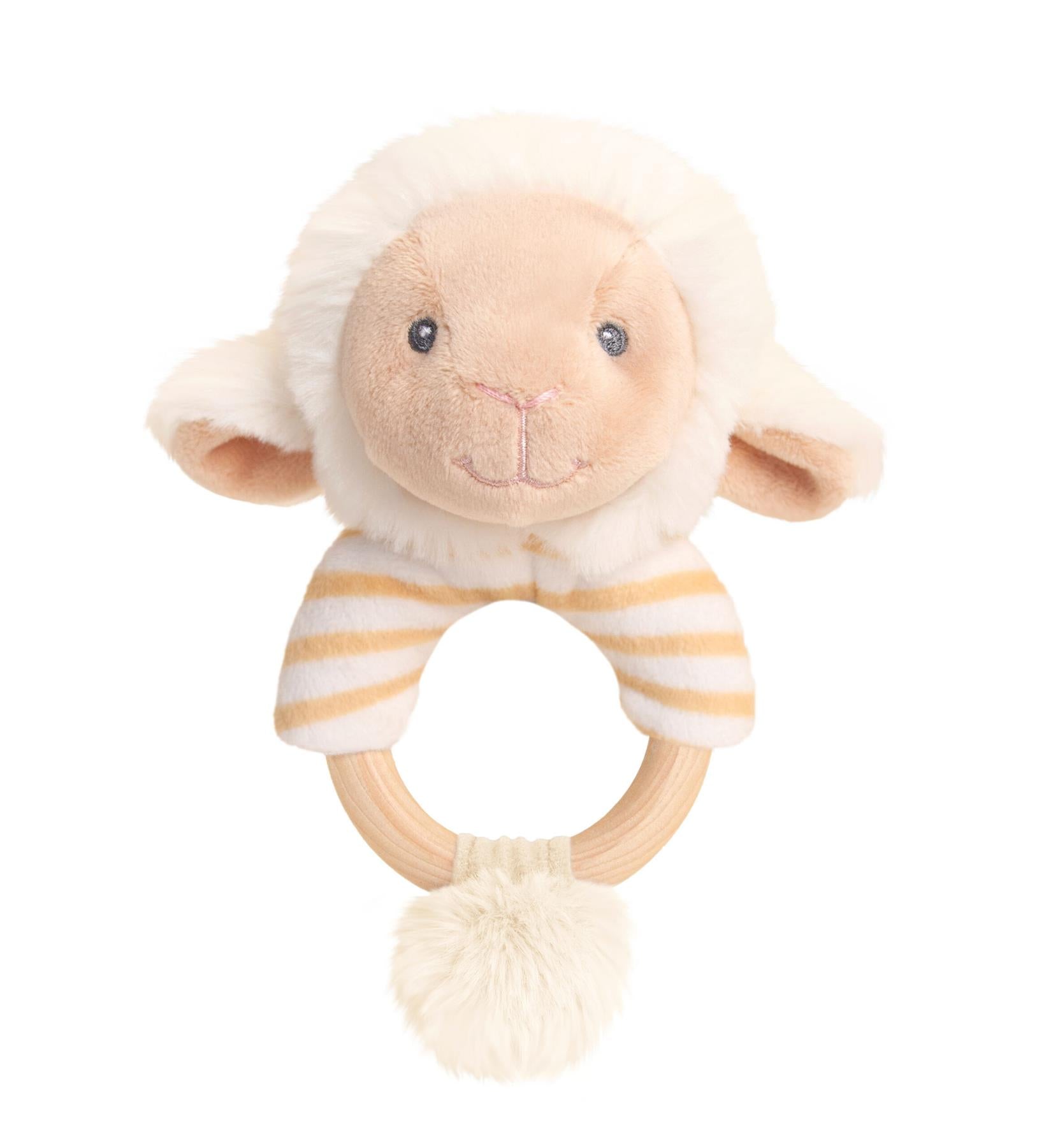 Keeleco Baby Lullaby Lamb Ring Rattle 14cm