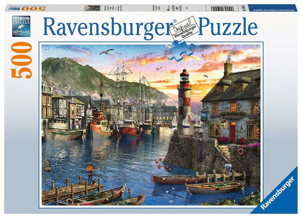Ravensburger Sunrise at the Port 500 Piece Jigsaw Puzzle