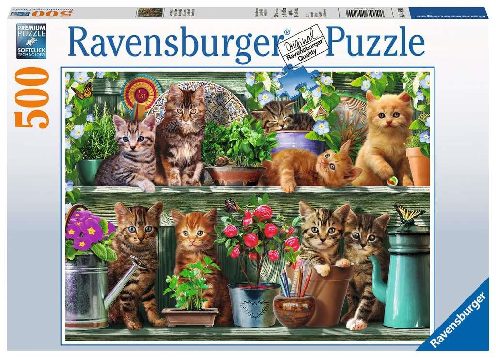 (Bashed) Ravensburger 14824 Cats on the Shelf 500 Piece Jigsaw Puzzle