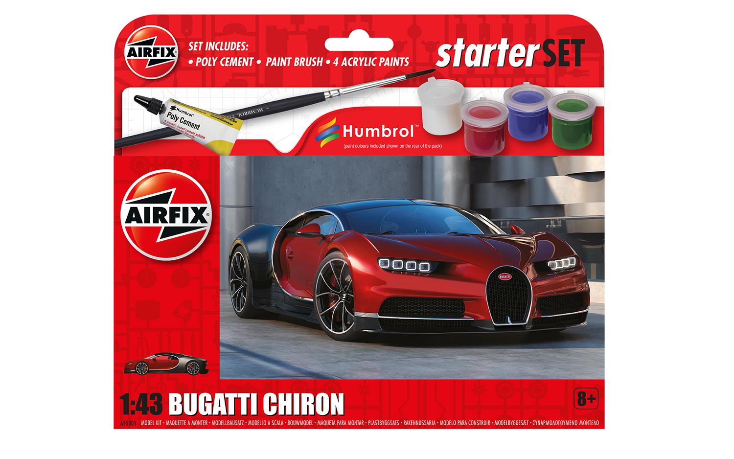 Airfix 1/43 Small Starter Set Bugatti Chiron (A55005)