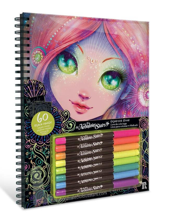 Nebulous Stars Large Black Pages Colouring Book