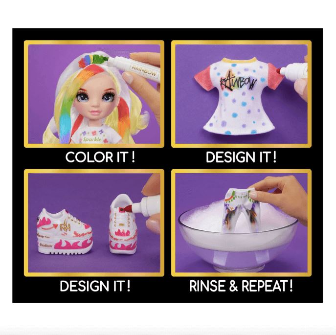 Rainbow High Colour & Create Fashion DIY Doll with Blue Eyes