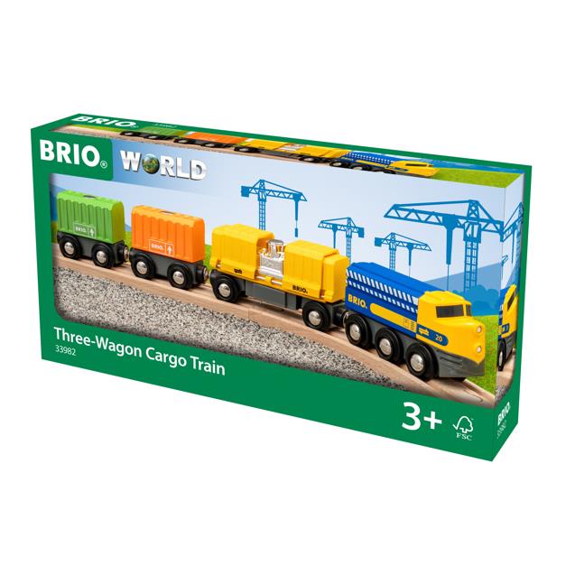Brio World 33982 Three-Wagon Cargo Train