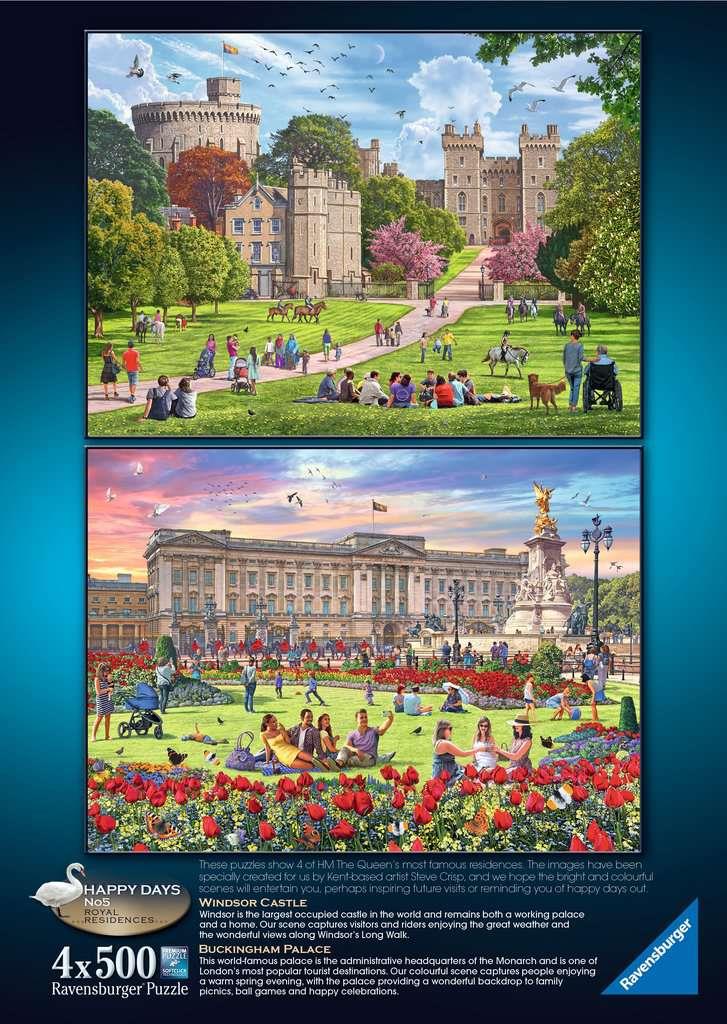 Ravensburger Happy Days No.5 Royal Residences 4 x 500 Piece Jigsaw Puzzles