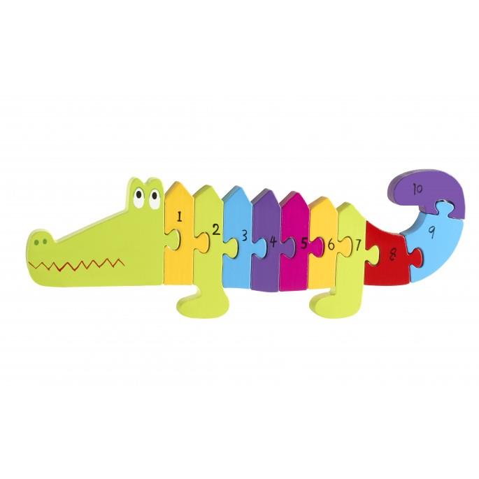 Orange Tree Toys Wooden Crocodile Learn Your Numbers Puzzle