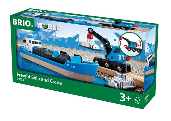 Brio World 33534 Freight Ship and Crane